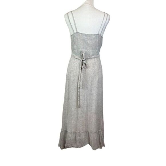 Allsaints Dayla Speckle Dress Oyster Wraparound Ruffle Trim Women's Size 4 - Picture 5 of 11